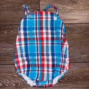 Southern Sunshine Plaid Sun Bubble 9M Red Blue Classic Boys